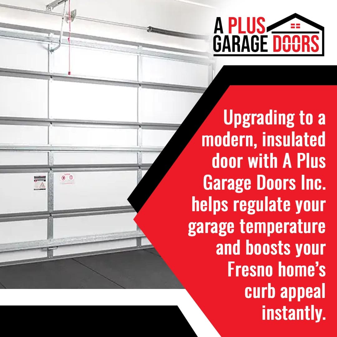 Modern insulated garage door installed inside a residential garage